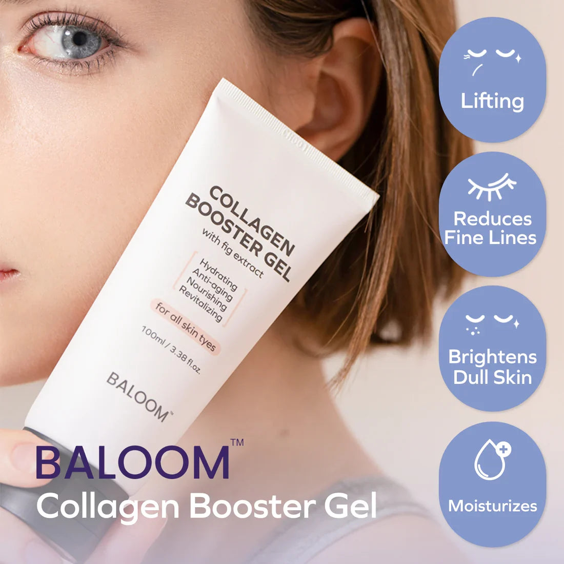 Facial Massager + Collagen Booster Gel 100Ml Set