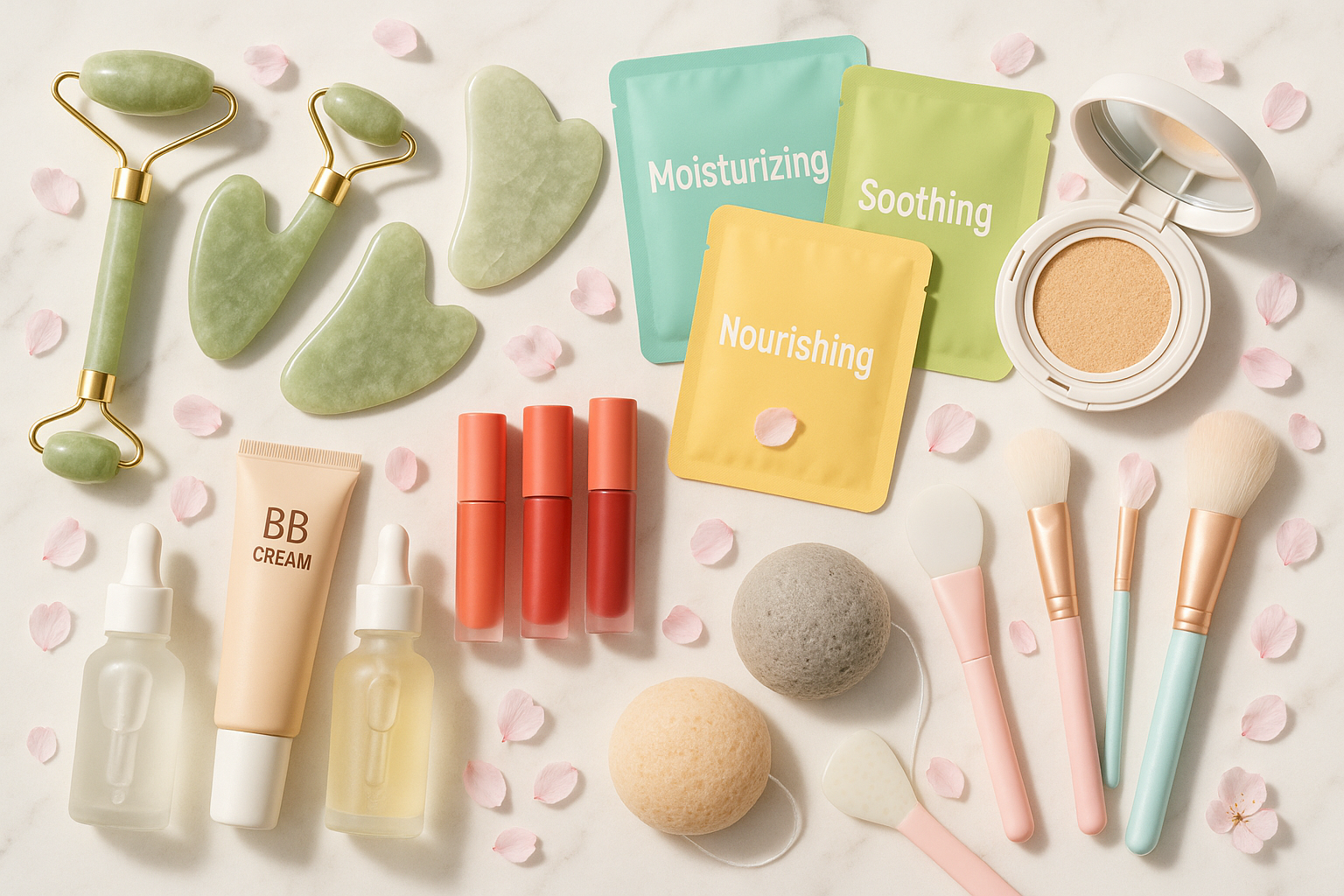 K beauty tools and make up